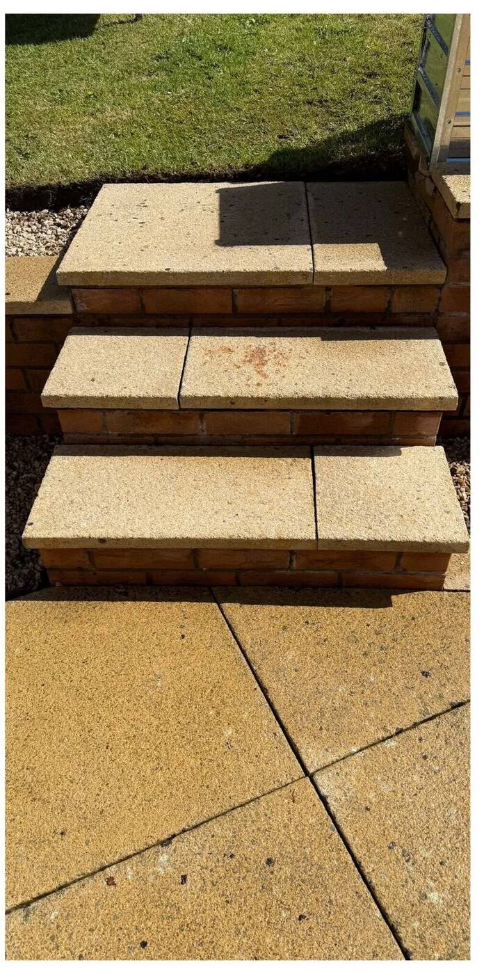 The same garden steps cleaned bright and safe