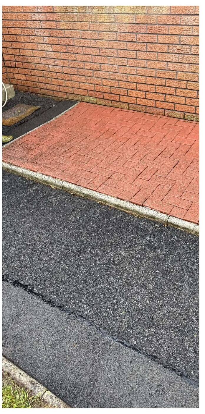 The same paving cleared and clean